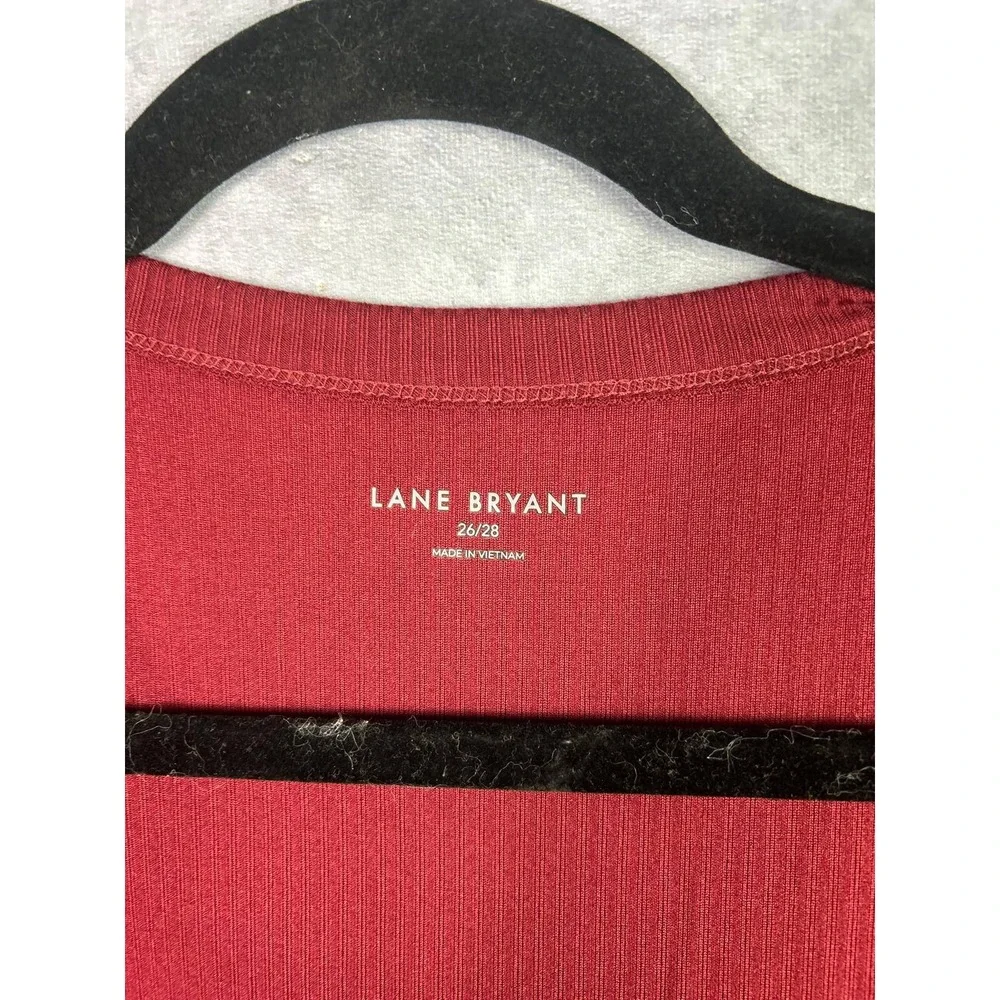 Lane Bryant Cardigan Duster Ribbed Long Sleeve Burgundy Women's Plus Size‎ 26/28